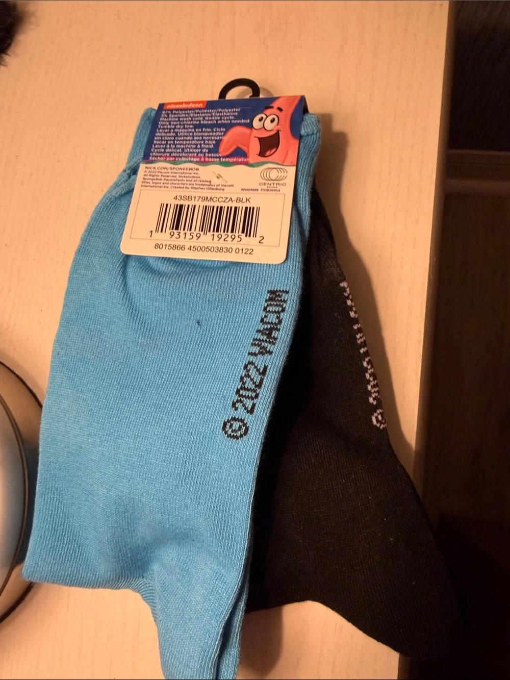 Nickelodeon SpongeBob Socks - Black & Light Blue